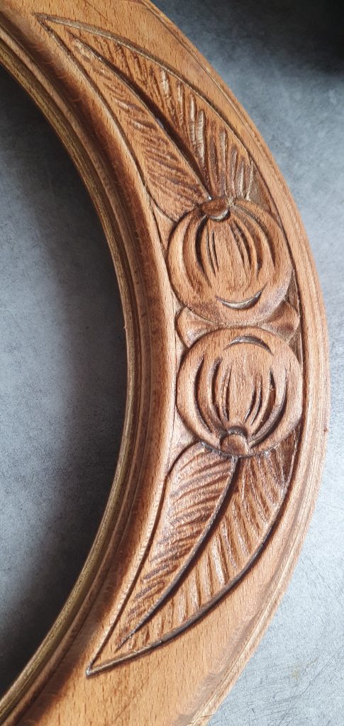 cadre miroir art déco gravé des années 20/30